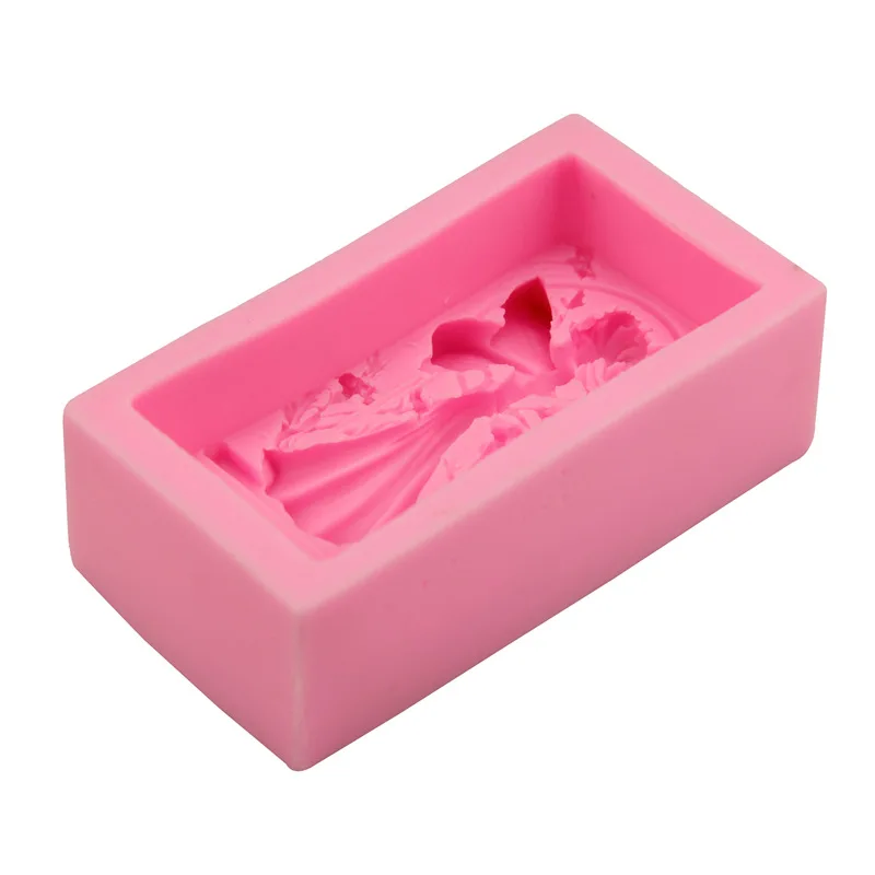 

Handmade DIY Silicone Soap Mold Soap Making 3D Rectangle Soap Mould Craft Flowers Bathroom Kitchen Mold For soap macking