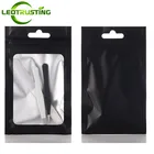 Матовые черные мешочки с застежкой-молнией и окошком из алюминиевой фольги, закрывающиеся для ногтей, красоты, носков, перчаток, пикантное нижнее белье для рождества, подвесные мешочки