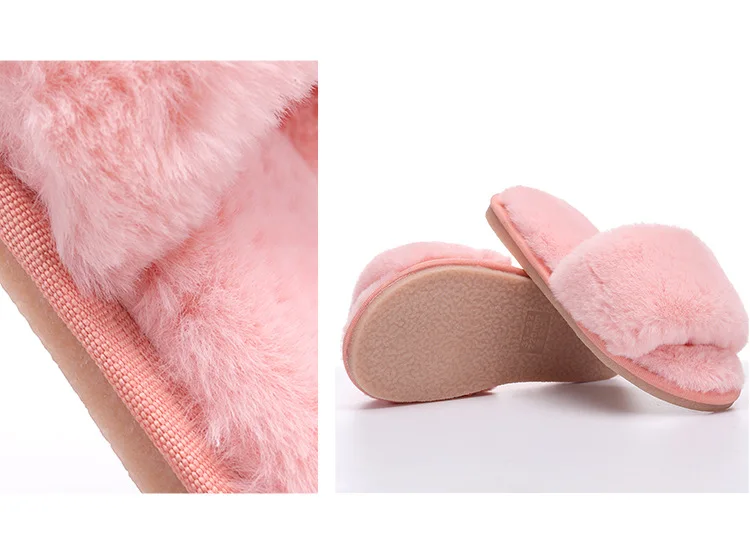 

ROMIRUS Girl Slippers for Children Faux Fur Home Slippers Kids Family Mother Daughter Shoes Indoor Children's Slippers 5 color