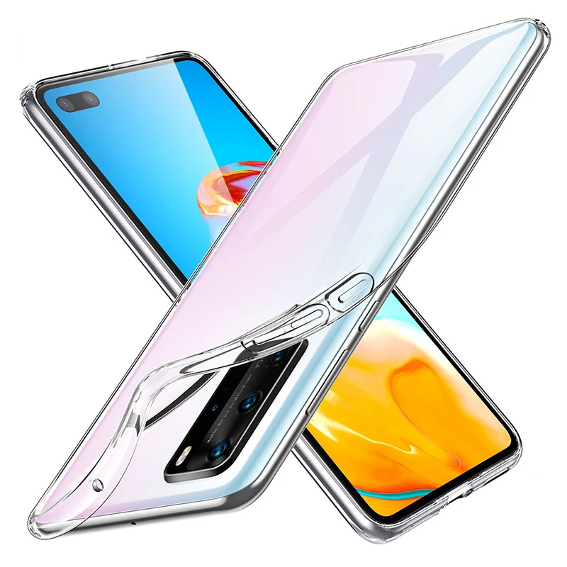 360 защитная задняя крышка для Huawei P40 Pro Plus Lite E Оригинальный чехол прозрачные
