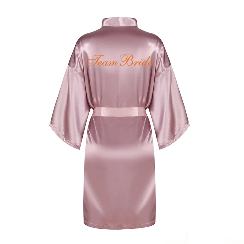 Женское кимоно mauve Фиолетовое Атласное Платье кораллового цвета для свадебной