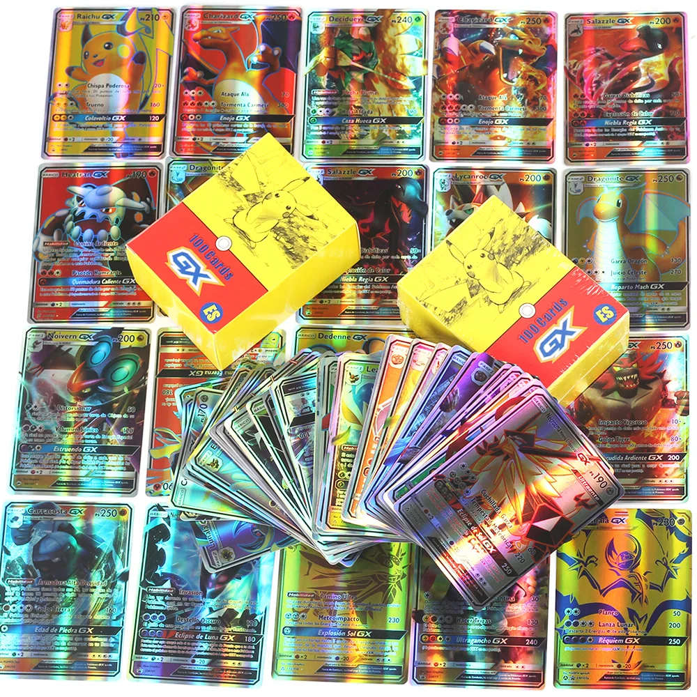 New Pokemon Cards in Spanish TAG TEAM GX VMAX Trainer Energy Holographic Playing Game Castellano Español Children Toy | Игрушки и хобби