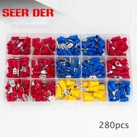 2 8mm 4 8mm6 3mm male female insulated terminals crimp spade wire connector 280pcs set terminal conector