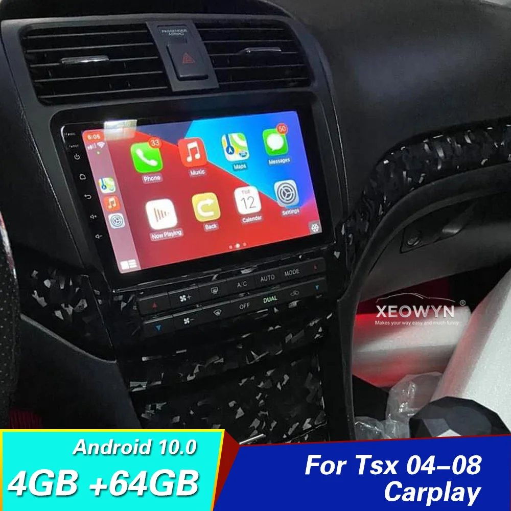 

for Acura TSX 2004 2005 2006 2007 2008 Android 10Octa Core Car Radio GPS Navigation Carplay Auto Stereo Bluetooth Mirrorlink