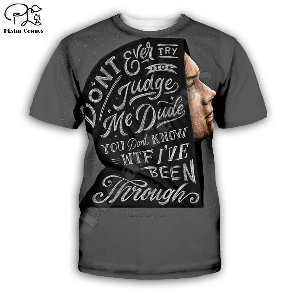 

PLstar Cosmos Rapper God Eminem Singer Hiphop T-shirt Harajuku Streetwear 3DPrint Summer Funny Casual Short Sleeve Men/Women A1