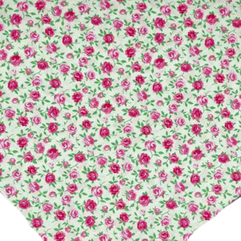 

Viaphil 100% Cotton Fabric Brand New White Beige Blooming Rose Flower Printed Sewing Cloth Dress Clothing Textile Tissue