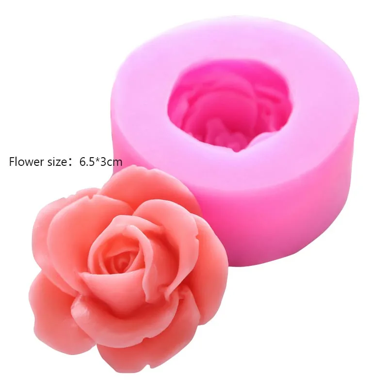 Светло-желтый Silicone Plaster Flower Molds Handmade Soap Molds Fondant Flower Cake Molds Gypsum Rose Molds - Цвет: Светло-желтый