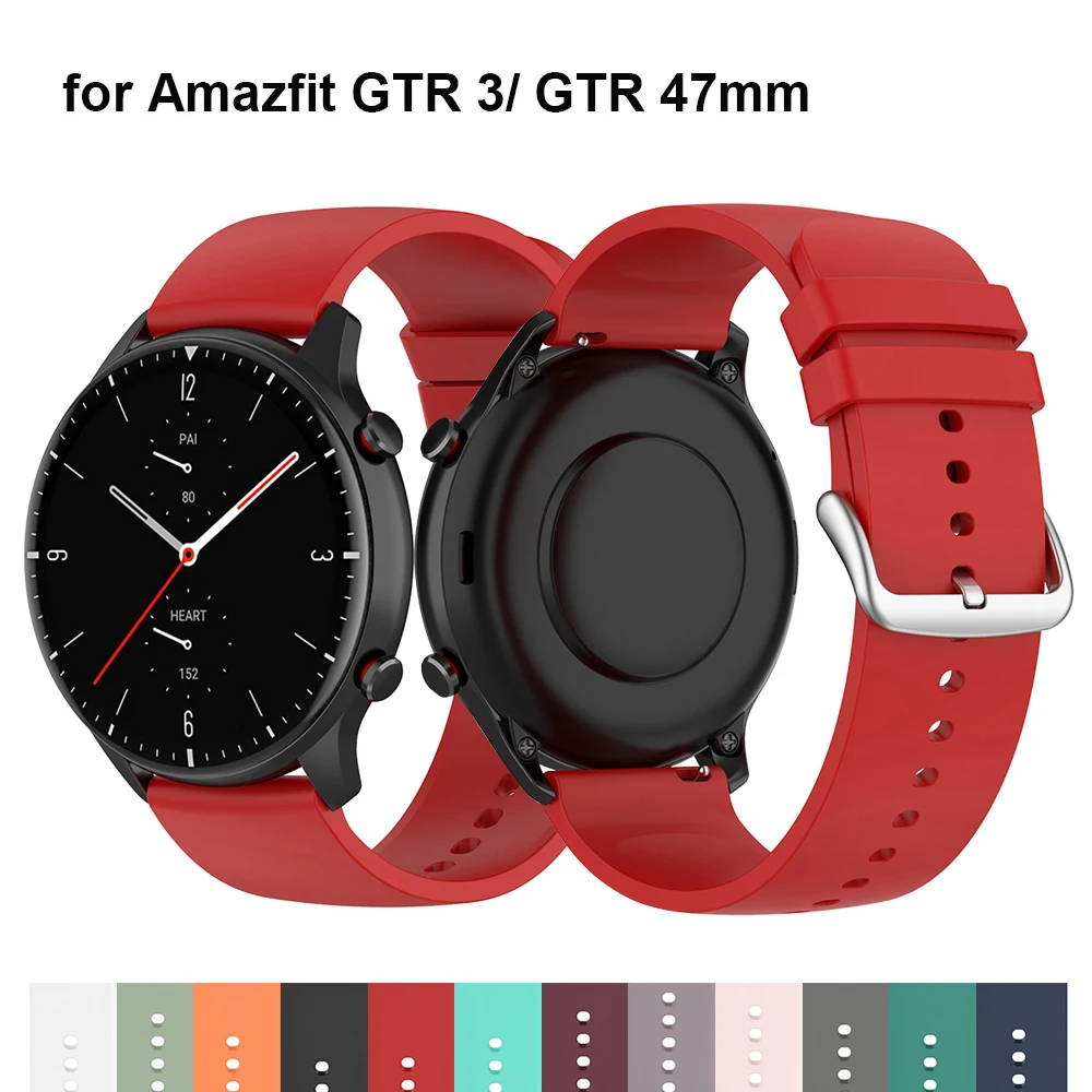 Ремешок силиконовый для Amazfit GTR 3 Pro сменный Браслет смарт-часов 2 3/ 47 мм 22 |