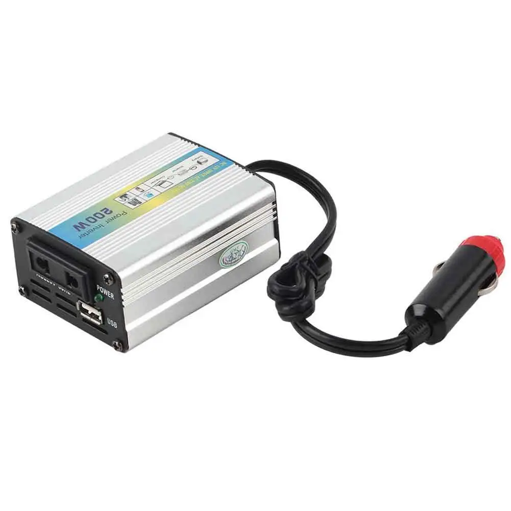 12V DC В AC 220V автомобильный преобразователь питания адаптер 200W USB зарядное