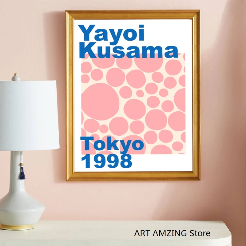 Yayoi Kusama Художественная печать на холсте Датский дизайн синяя картина стену