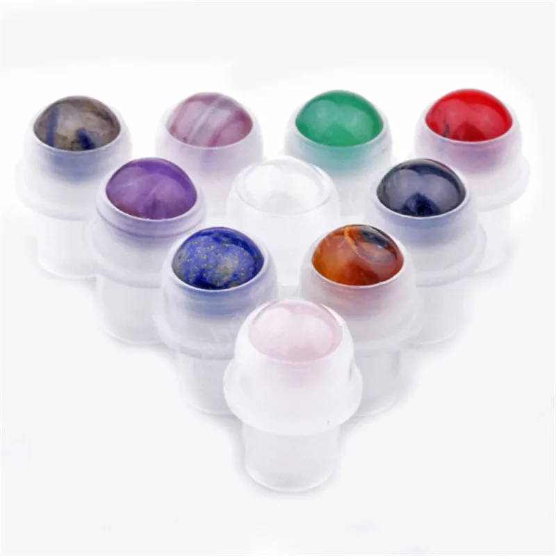 

50PCS Beautiful Colorful Gemstone Roller Balls for 5ml 10ml Thick Glass Perfume Essential Oil Roll On Bottles