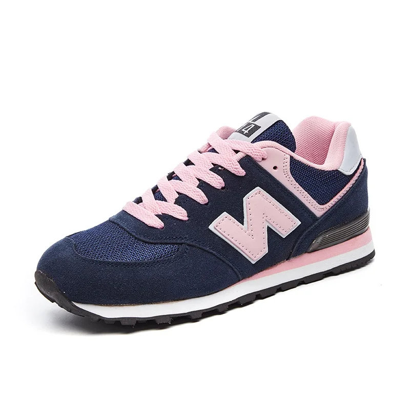 shen blue pink 558 Осенние кроссовки на платформе со шнуровкой; женская уличная дышащая обувь на плоской подошве; удобная повседневная обувь для женщин; tenis feminino - Цвет: shen blue pink 558
