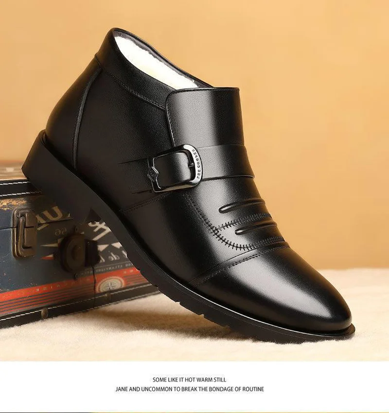 

Зимняя обувь, мужские ботинки, теплая обувь из натуральной кожи, мужские ботильоны, модная бычья кожа, мужская обувь, повседневная обувь