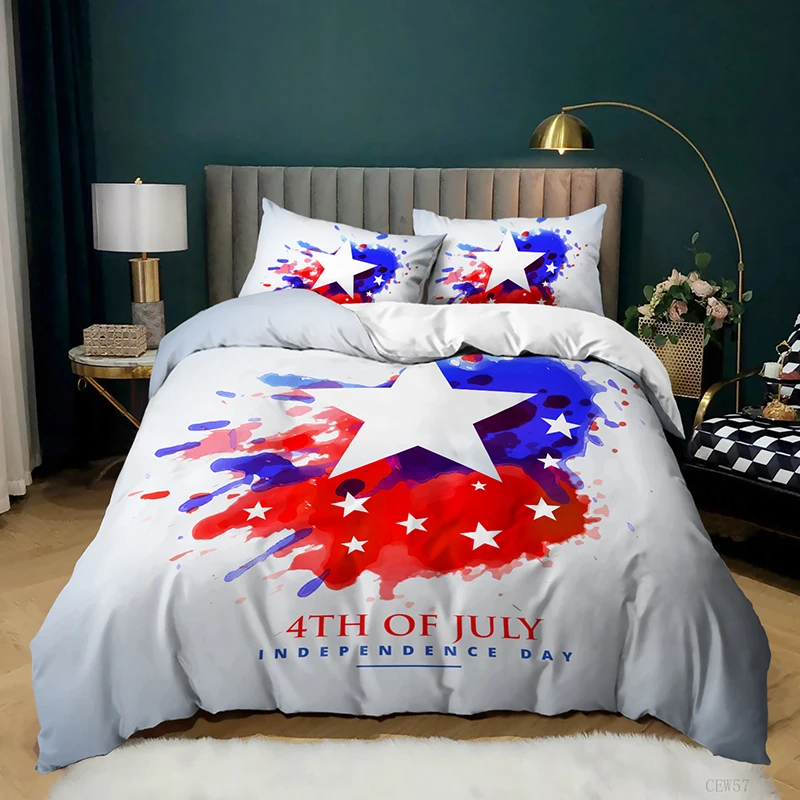Декоративный Комплект постельного белья со звездами и полосками свободы из 2/3