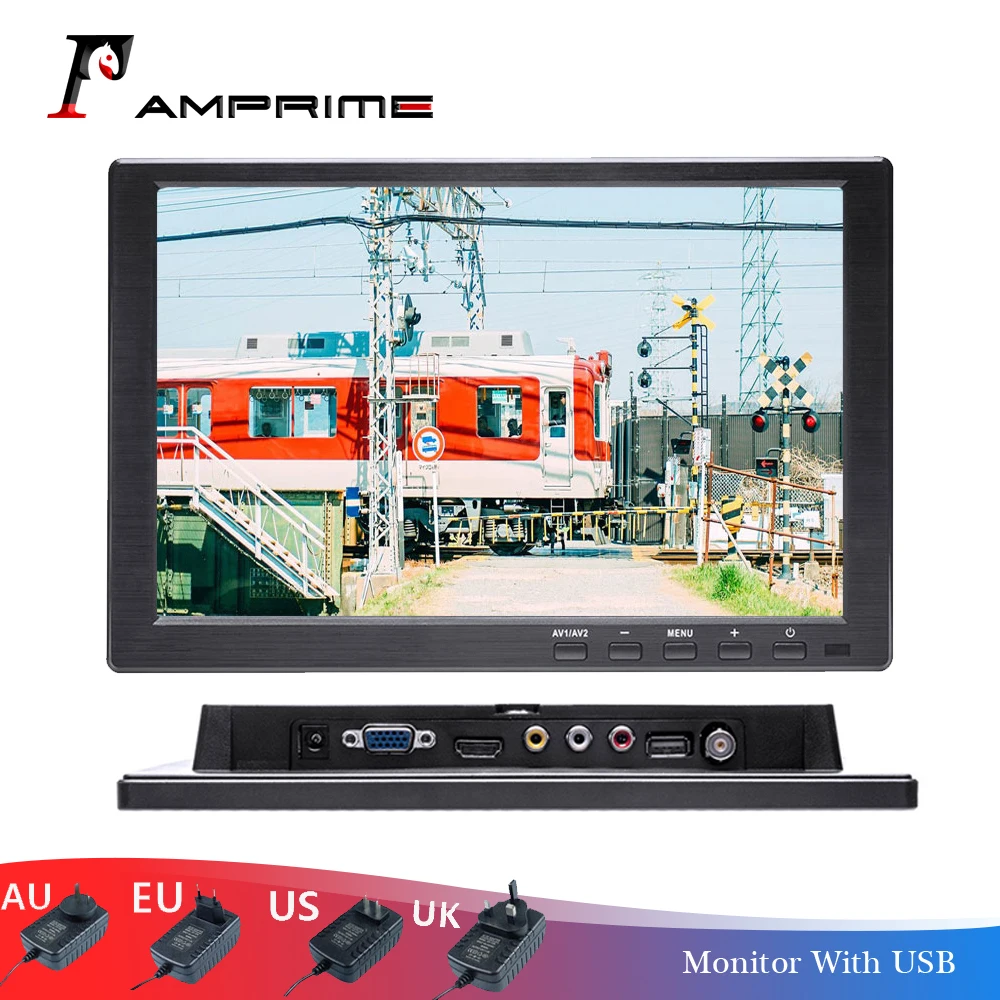 AMPrime 10," HD Автомобильный подголовник монитор PC/tv/DVD плеер TFT lcd экран CC tv с HDMI/VGA/AV/USB/SD Пульт дистанционного управления для мониторинга