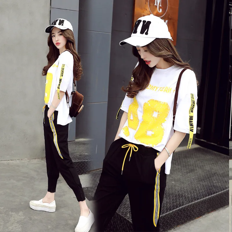 Новинка 2019 Женский Повседневный Спортивный костюм большого размера женский