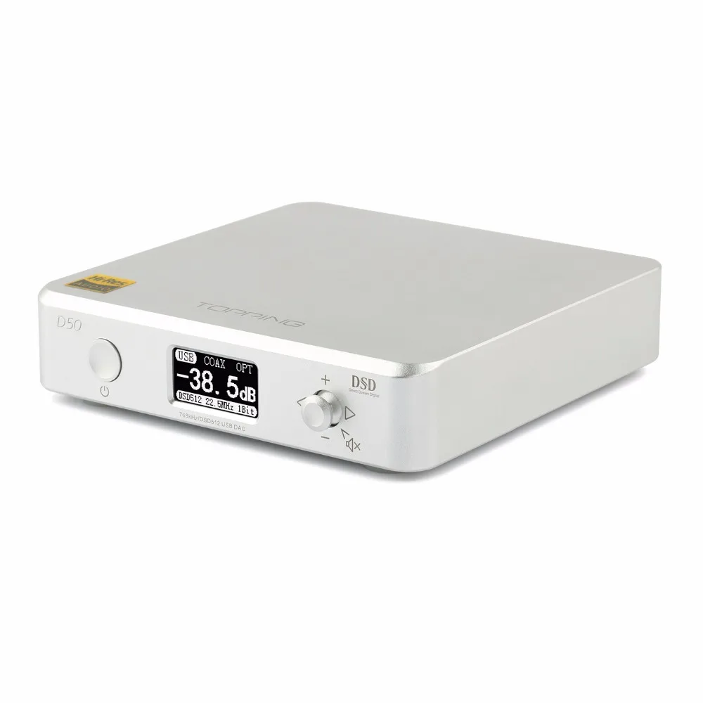 TP-D50-Silver Топпинг D50S dac аудио усилитель hifi усилитель аудио декодер es9038q2m dsd usb dac amp портативный декодирующий усилитель XMOS XU208 - Цвет: TP-D50-Silver