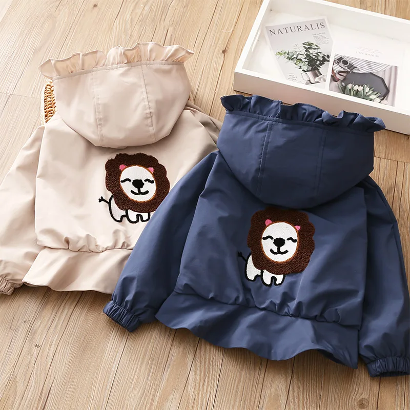 

Baby Lion Coat 2021 Autumn New Girls' Clothing Children's Hoodie Trench Coat