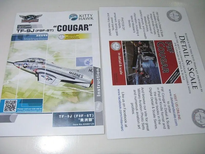 Kitty Hawk KH80129 1/48 Grumman TF-9J (F9F-8T) Cougar Модель Kit |