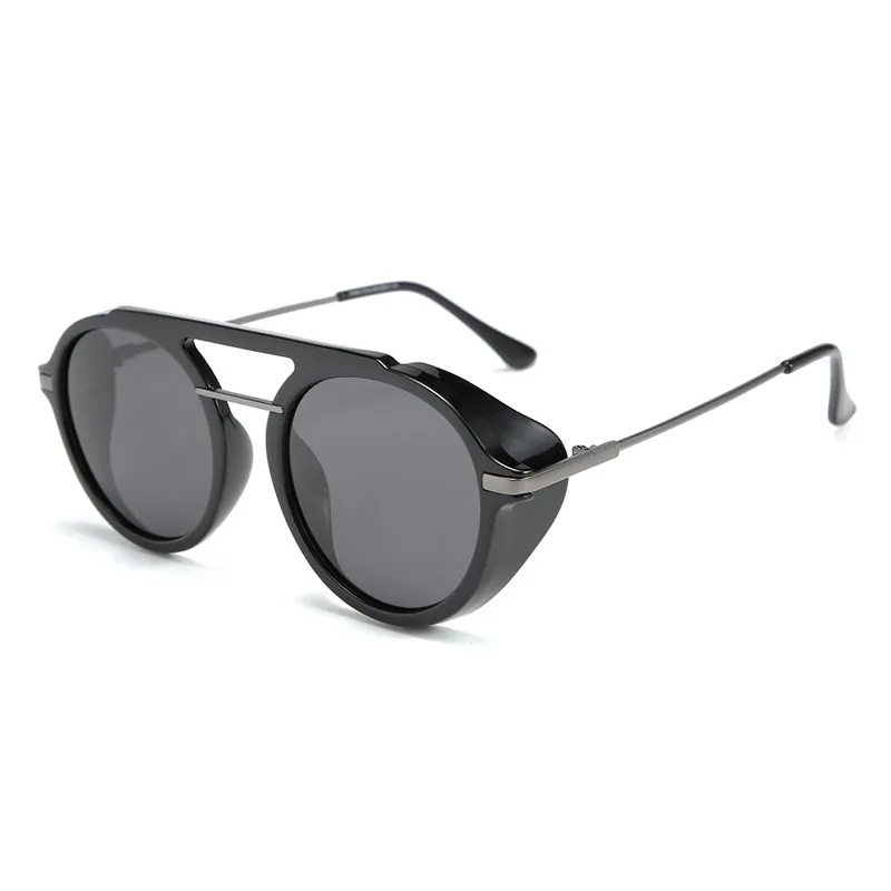 2019 солнцезащитные очки в стиле стимпанк для мужчин двойной луч Круглые