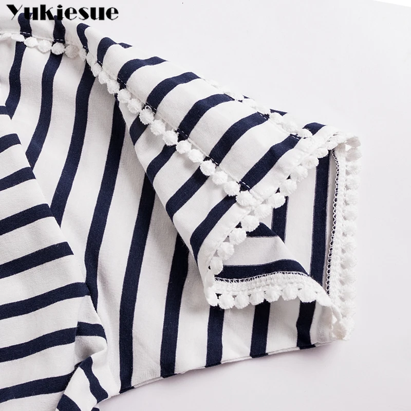 

summer 2020 lace striped women's tshirt top female T-shirt T-shirts for women t shirt woman tee shirt femme tops plus size 4xl