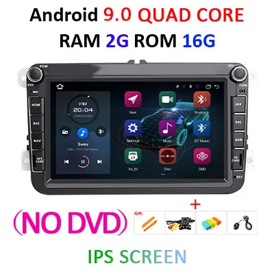 8 ядерный 4G ram 64G Android 9,0 2 DIN Автомобильный dvd-плеер gps для VW/GOLF 5 6/Polo/Passat/CC/B6/B7/Skoda/SEAT/Leon автомобильный радио мультимедиа - Цвет: 2G 16G IPS NO DVD