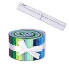 Dailylike, 41 шт., рулонная хлопчатобумажная ткань, полоски для квилтинга, Лоскутная хлопчатобумажная ткань с различными узорами + изогнутая линейка