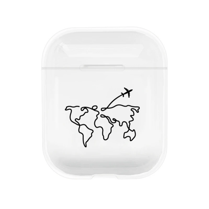 Милый чехол для Apple airpods чехол мультфильм путешествия слово mapпрозрачный Bluetooth наушники чехол для Airpods наушники мягкий чехол - Цвет: I200827