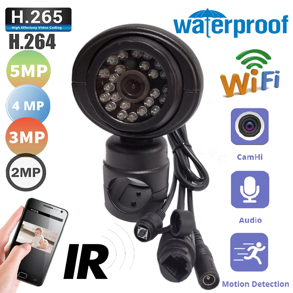 

5MP 3MP 2MP P2P Onvif Pole Mounting Brackets for Track Side View Mirrors Wifi Wireless IP Camera AP Wifi Hotspot TF Card Outdoor