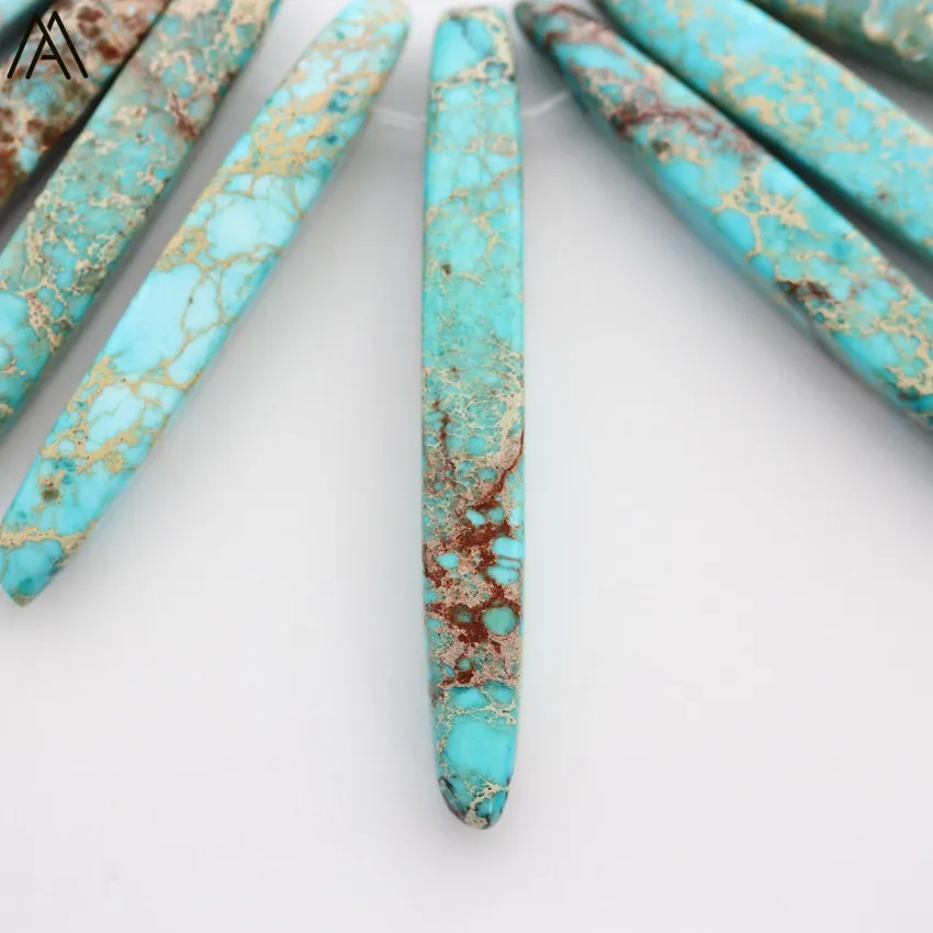 Природные морские осадки Jaspers Stick Point Loose Beads Cut Slice Emperor подвесные бусины для женщин