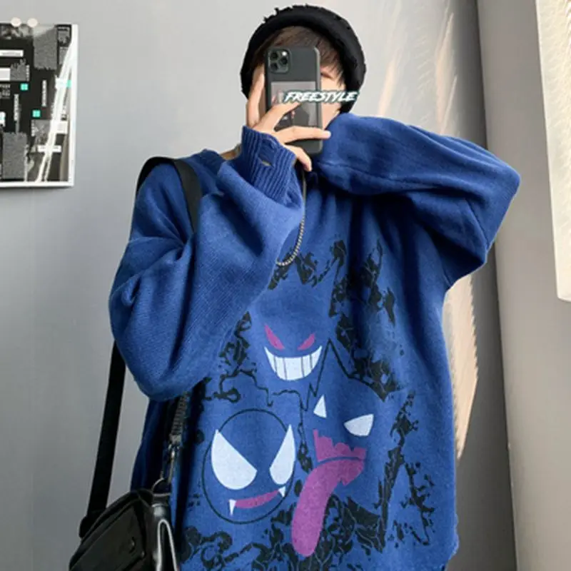 Свитер с мультяшным изображением монстра пуловер джемпер Женский вязаный свитер