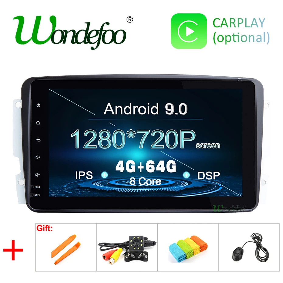DSP Android 9,0 4G 64G 2 DIN DVD для Benz W209 W203 W168 W463 W163 M ML Viano W639 Vito Vaneo E-W210 gps радио плеер ips экран