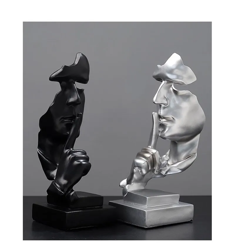 Домашние украшения полимерная тишина это миниатюрная позолоченная статуя