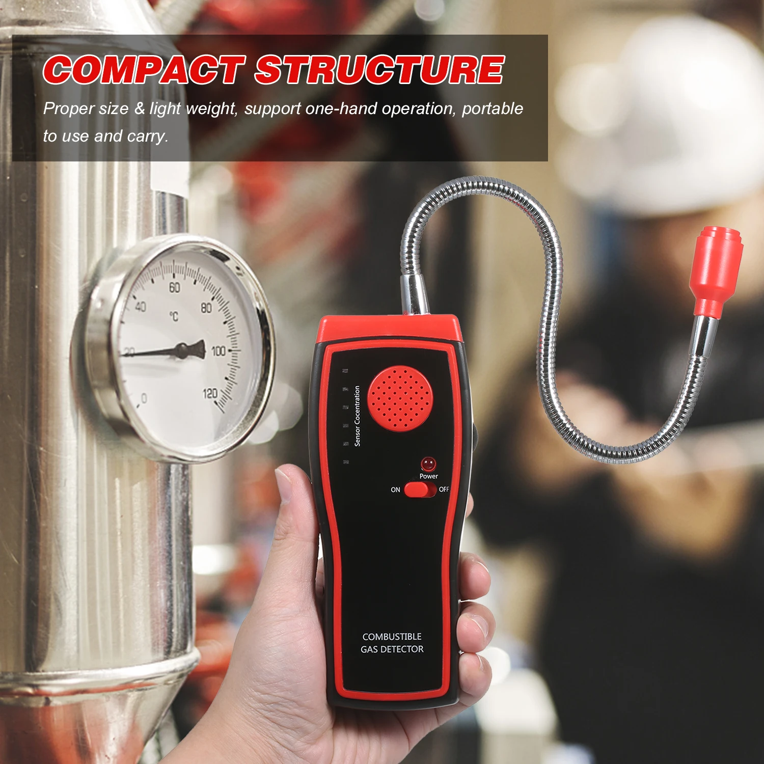 

KKmoon Handheld Combustible Gas Detector with Sound Light Alarm Digital Gas Detection Instrument Gas Leak Tester Gas Analyzer