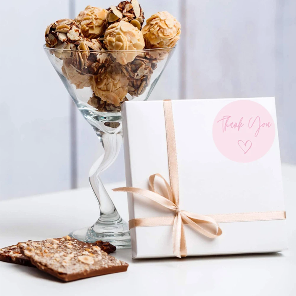 

500PCS/Roll Black Foil Thank You Stickers Labels For Birthday Wedding Pretty Gift Package Sticker Cards Envelope Sealing Labels