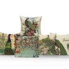 Чехол из подушка с перьями полиэстера с изображением павлина и подушка с рисунком Павлина Животных, для домашнего декора, дивана, сиденья автомобиля, квадратных диванных подушек