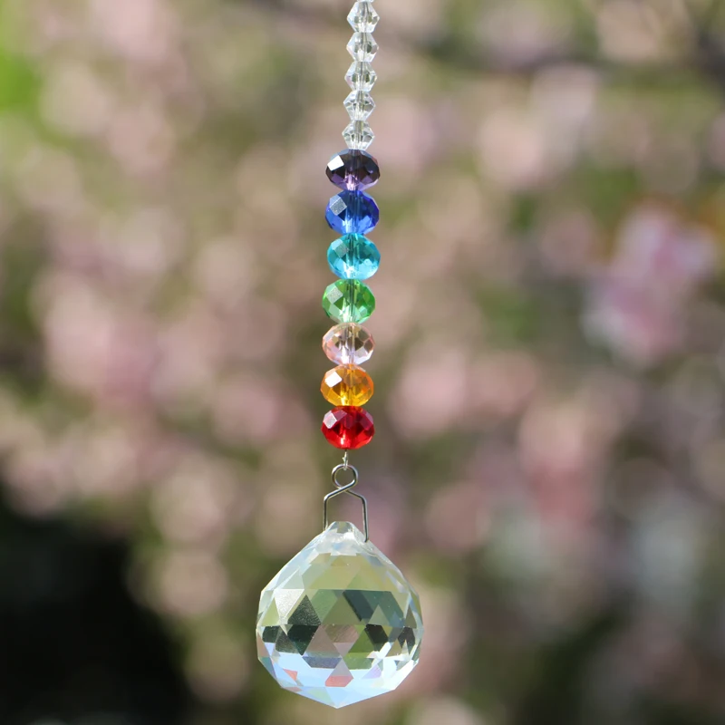 Кристаллические призмы чакры подвеска на окно Ловец Солнца Радужный