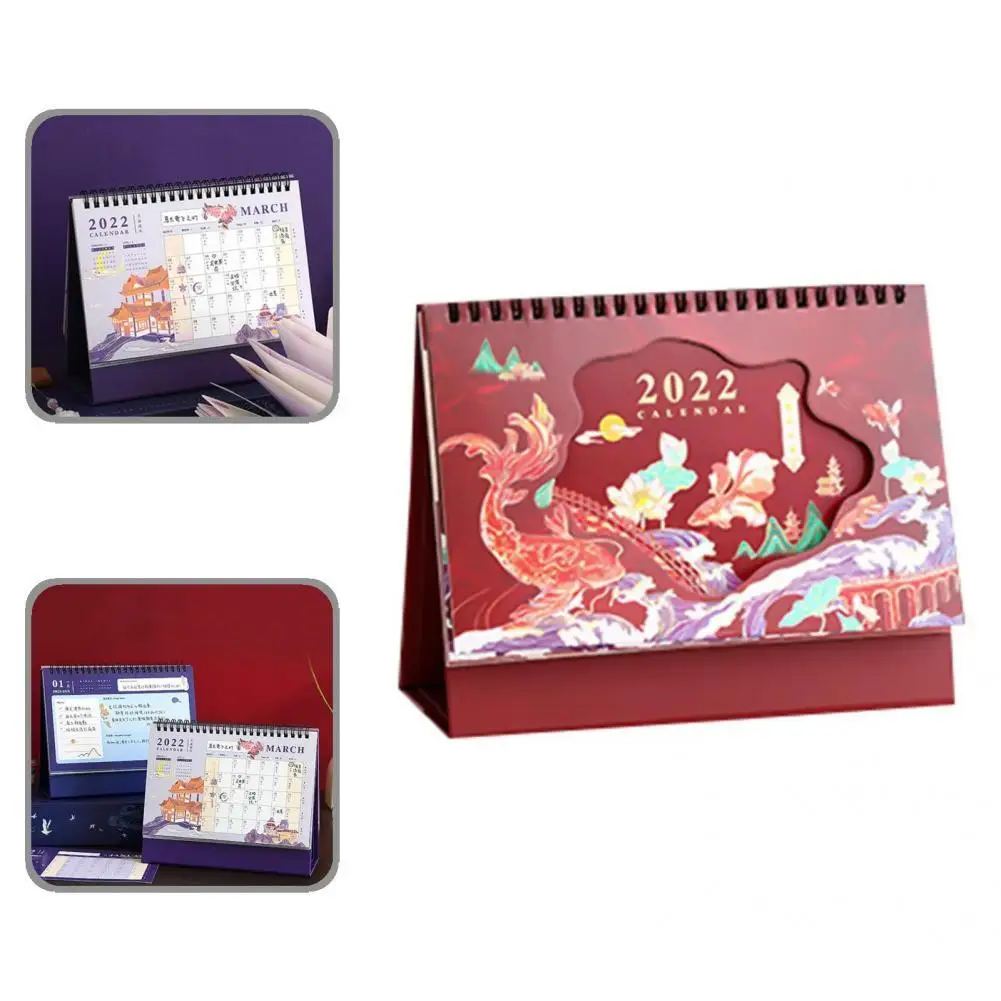 

Portable Useful 2022 Inspirational Mini Monthly Planner Calendar Lightweight Daily Calendar Loose-leaf for Desktop