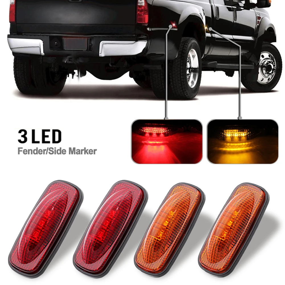 4 шт. Светодиодный Маркер для бокового крыла светильник Dodge Ram 3500 2003-2009 2 красных