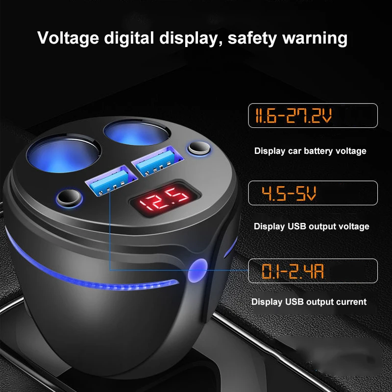 Многофункциональное автомобильное зарядное устройство URANT с 2 USB портами