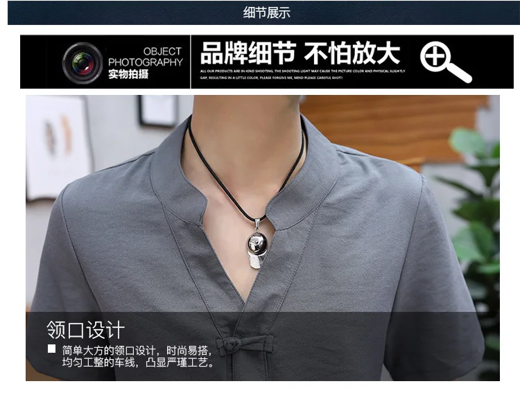 Summer Clothes Men 2 Pieces Sets VogueShorts And Short-sleeved Buckle T Shirt Men Breathable Slim Fit V Neck Linen Suits