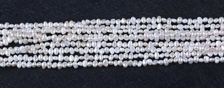 

APDGG Wholesale 5Strands Baroque 3-4mm Beads Pearls Freshwater Real Pearl Strand Beads women lady jewelry DIY