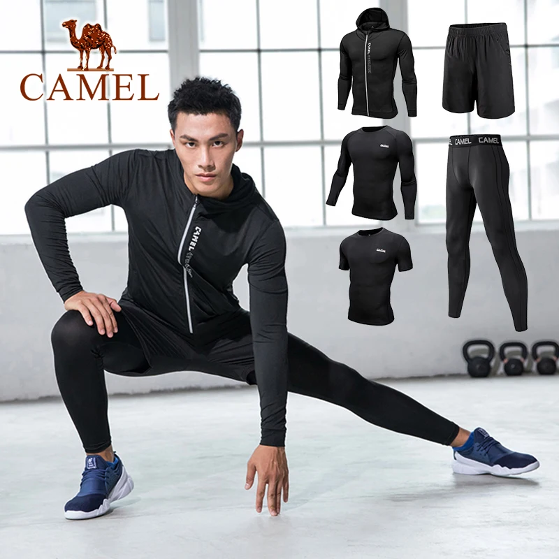 

CAMEL Official Original Men Running Suits Jogging Fitness Sports Clothing Male Sportwear Outdoor Men's Sport Running Suits