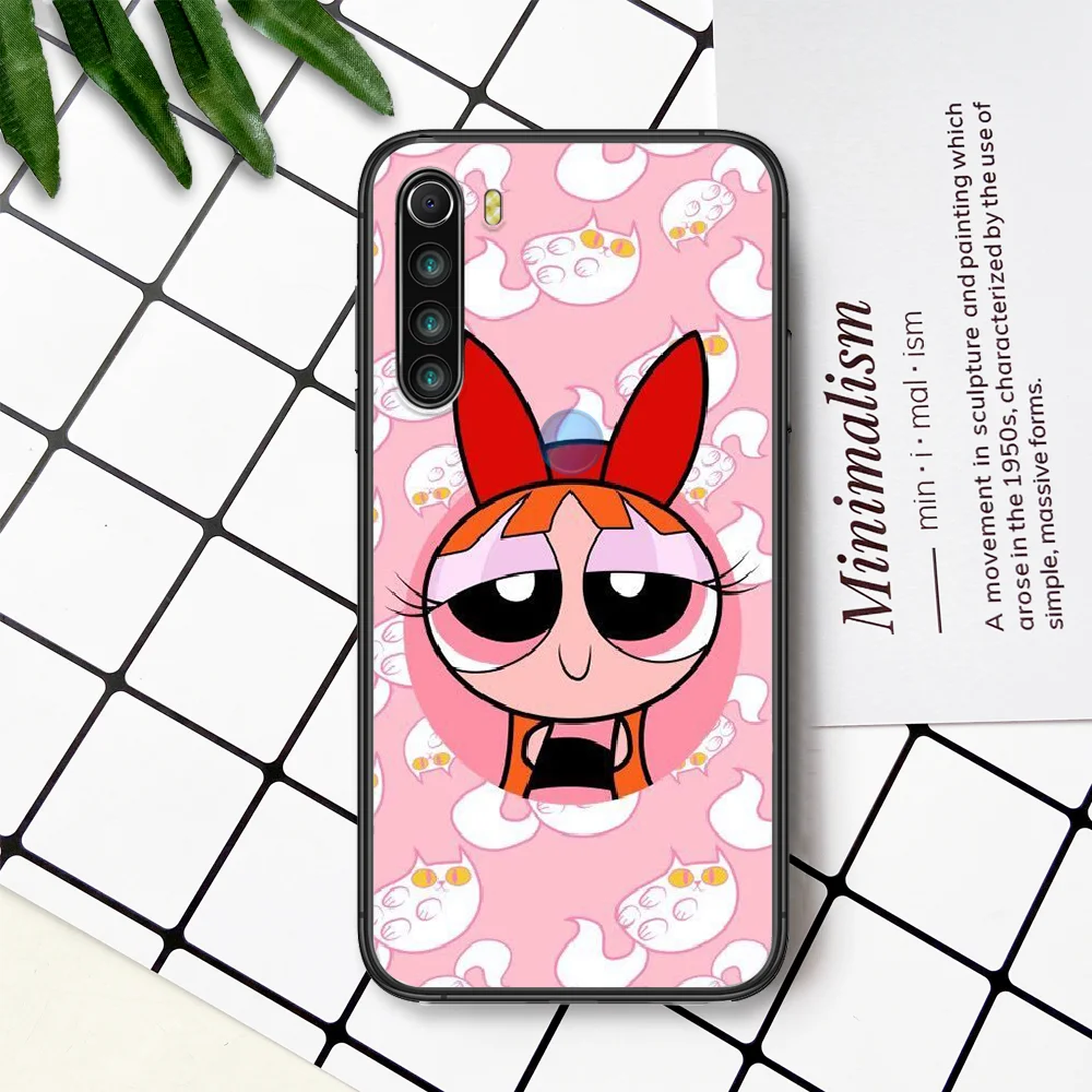 

Cartoon Cute Powerpuff Girls Phone Case For Xiaomi Redmi Note 7 8 8T 9 9S 4X 7 7A 9A K30 Pro Ultra black Waterproof Pretty Etui