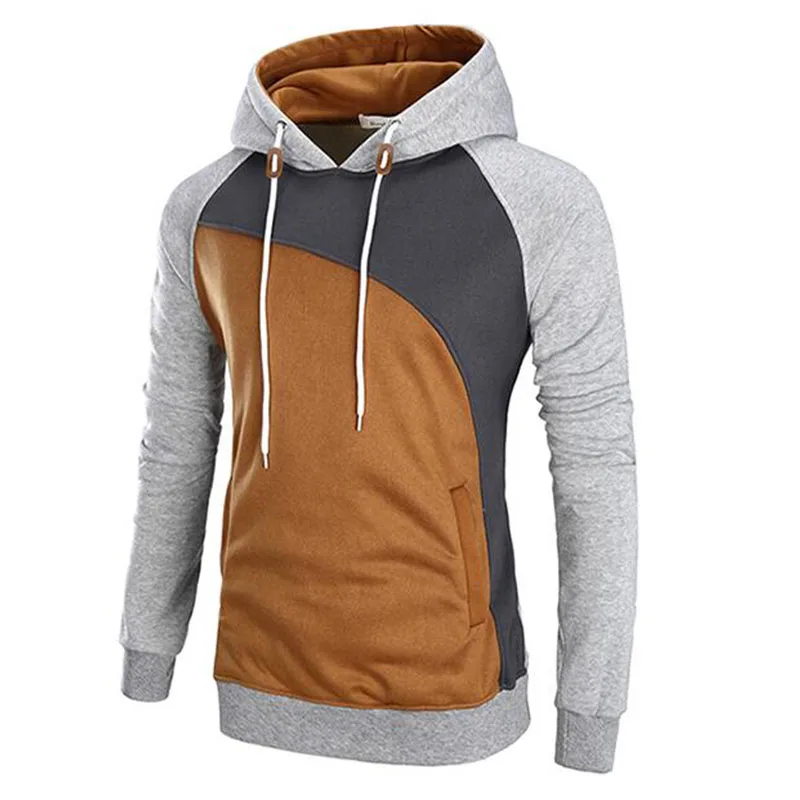 Мужские новые модные толстовки с капюшоном цветными блоками разноцветные