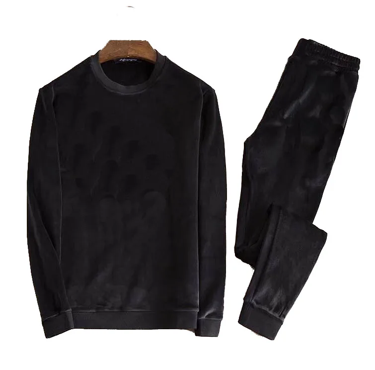 Мужская Велюровая бархатная Спортивная толстовка с вырезом лодочкой спортивный