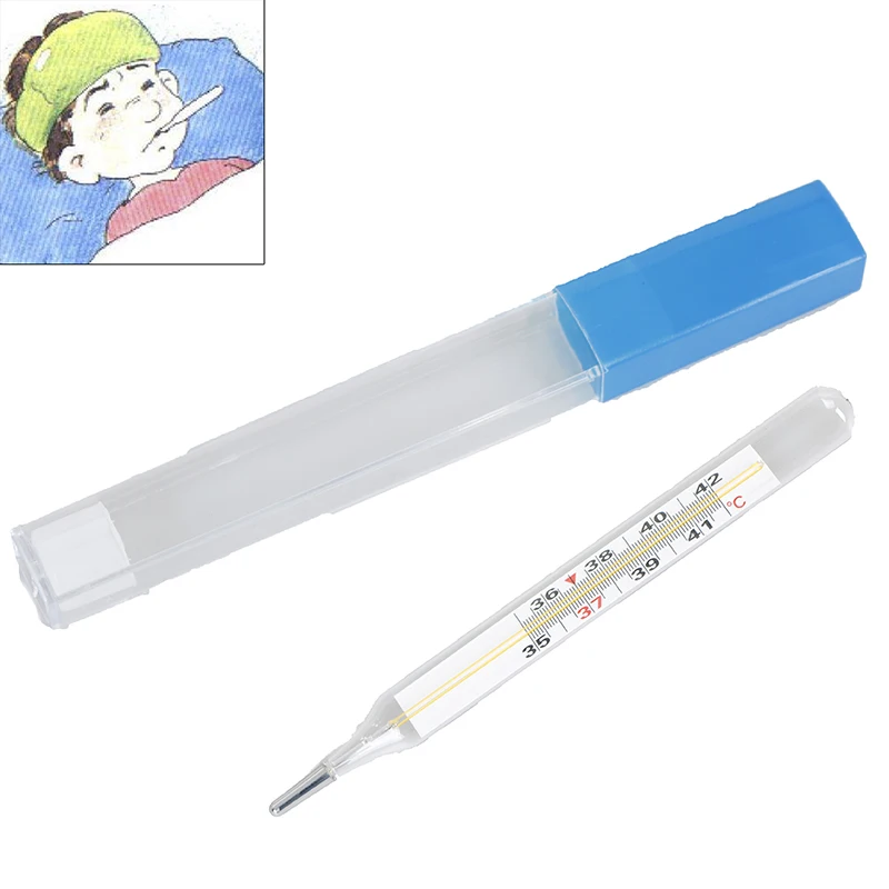 

1Pcs Large Size Screen Body Temperature Measurement Device Clinical Armpit Glass Mercury Thermometer Home Health Care Product