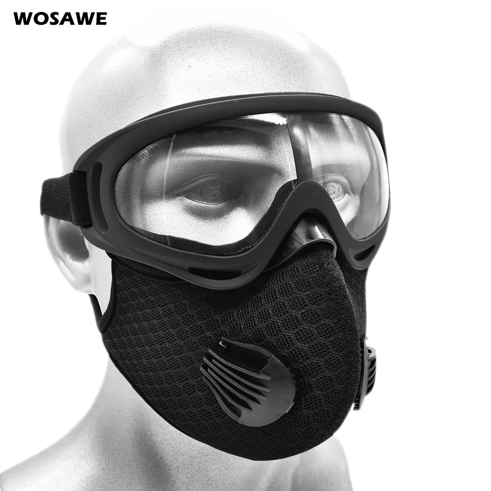 WOSAWE Men Ski Snowboard Mask Winter Snowmobile Goggles Windproof Skiing Glasses Motocross Sunglasses with Mouth Filter | Спорт и