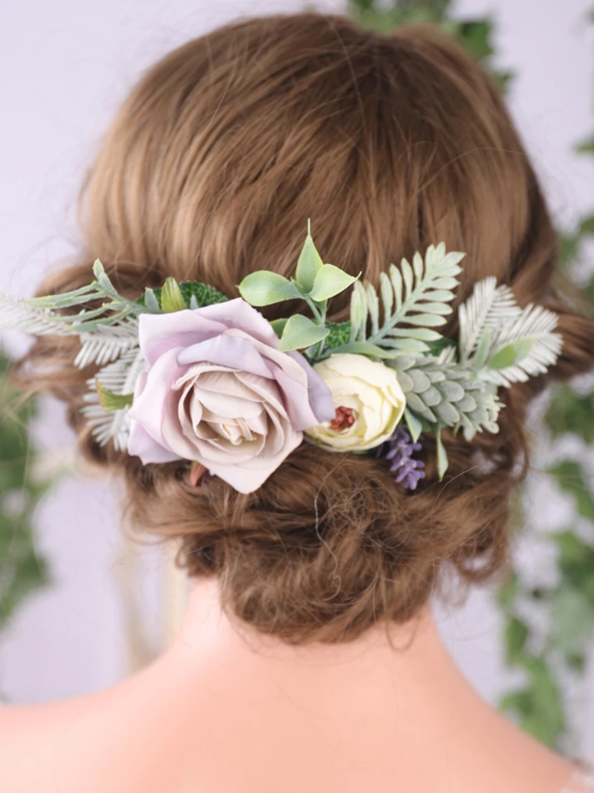 Ретро чистый тихий элегантный цветочный гребень для волос Свадебные аксессуары