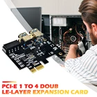 PCI-E к PCIe адаптер 1x к 16x1 к 4 USB 3,0 переходник для BTC Mining Molex 4 Pin 4 порт USB PCI-E Расширенная карта PCI Express